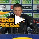 Conférence de presse RC Strasbourg Alsace - Girondins de Bordeaux (3-2) : Thierry LAUREY (RCSA) - Eric BEDOUET (GdB) - 2018/2019